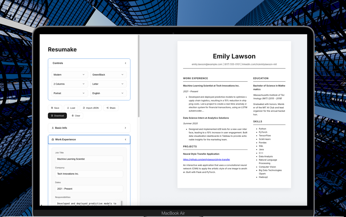 Resumake Showcase