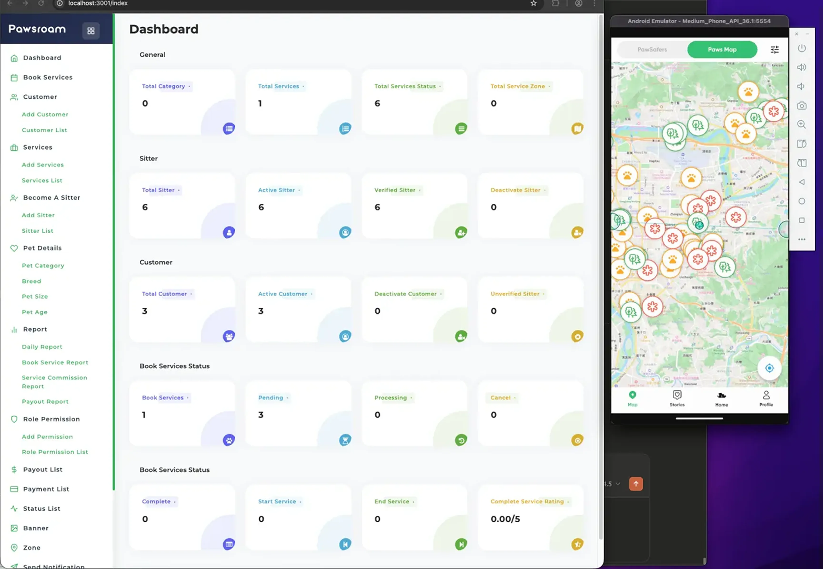 PawsRoam admin dashboard 1